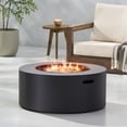 thumbnail image 1 of MEETFAV 32" Iron Propane Fire Pit for Patio, Garden, Backyard, Round, 40,000 BTU, Dark Grey (Tank Cover not Included), 1 of 7