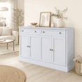 thumbnail image 1 of MEETFAV Kitchen Sideboard Storage Buffet Cabinet with 2 Drawers & 4 Doors Adjustable Shelves for Dining Room, Living Room, White, 1 of 6