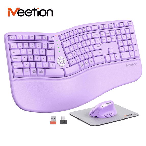 Meetion Wireless Keyboard and Vertical Mouse Combo, Split Design ...