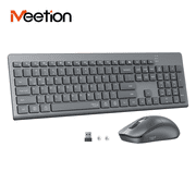 MEETION Wireless Keyboard and Mouse Combo, Quiet Bluetooth & 2.4G, Multi-Device Full-Size Keyboard, Adjustable DPI Mouse for Windows/Mac