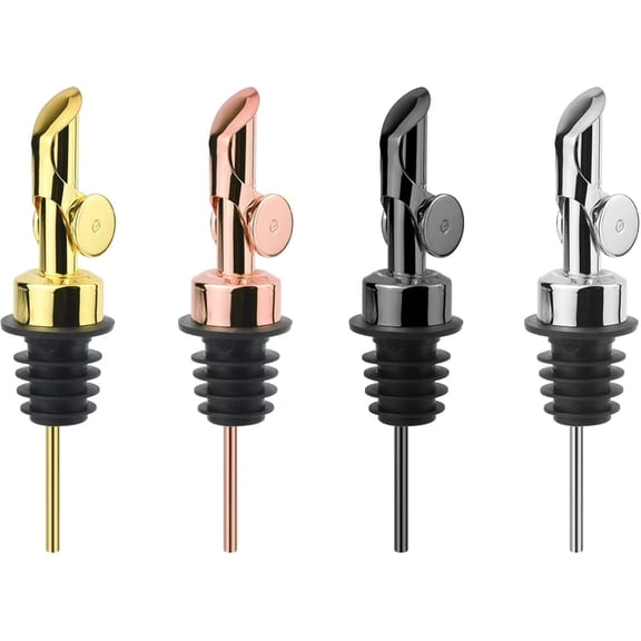MEETSWEET 304 Stainless Steel 25 Gram Oil & Vinegar Dispensing Cruets with 4 Pieces