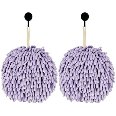 MEETSWEET Chenille quick drying towels and hand towels, 2 pieces (Purple)