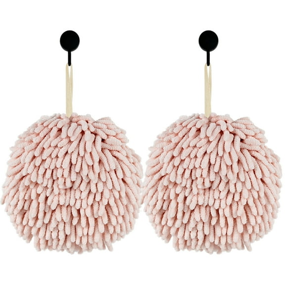 MEETSWEET Chenille Quick-Drying Towels & Hand Towels, 2-Piece Set, Pink