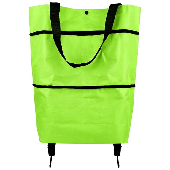 MEETSWEET Foldable Lightweight Shopping Cart with Wheels for Groceries, Green