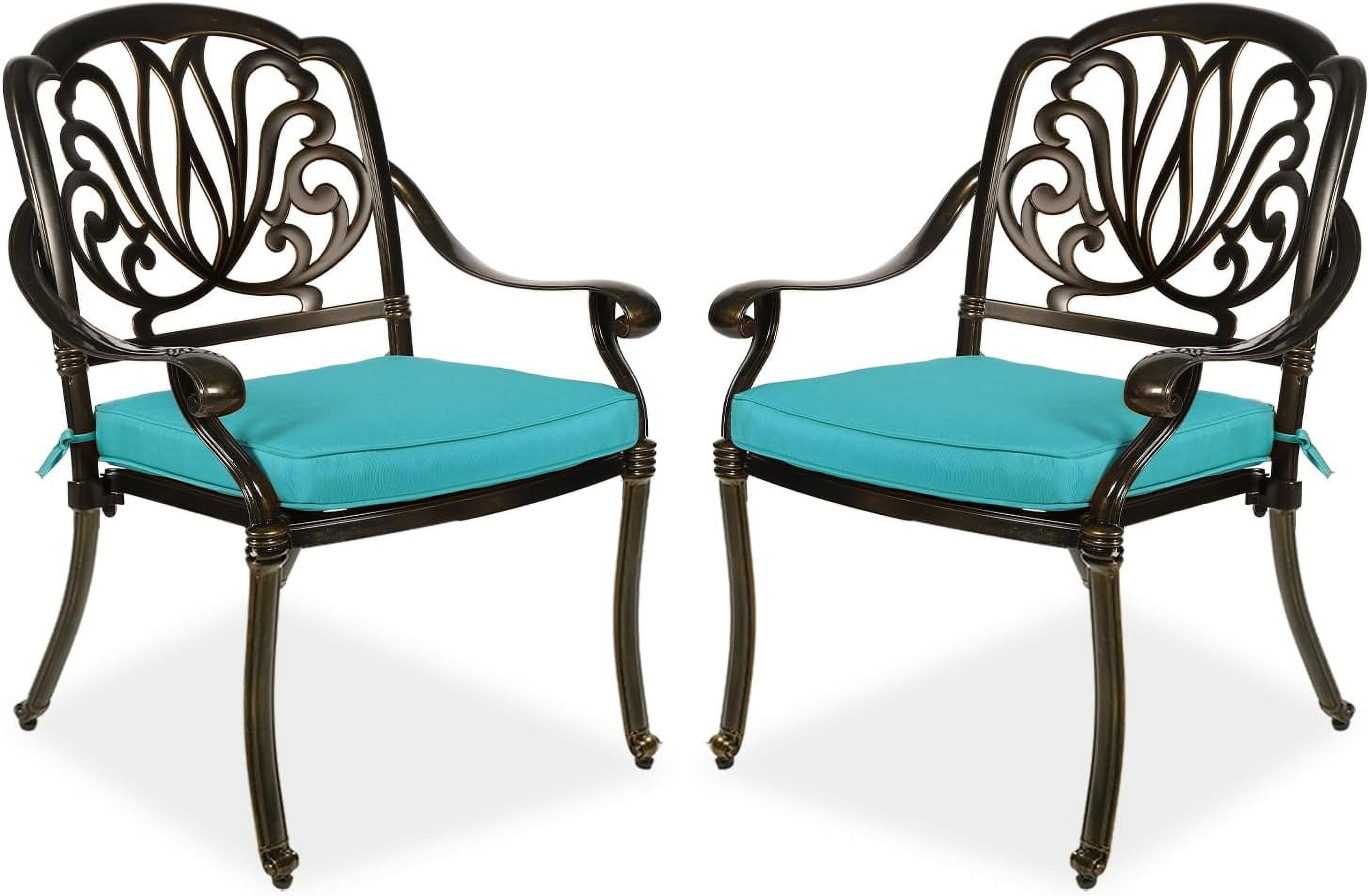 MEETWARM 2 Piece Patio Dining Chairs with Cushions, Outdoor All-Weather ...