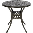 thumbnail image 1 of MEETWARM 31" Round Patio Bistro Table, Outdoor Cast Aluminum Small Dinning Table with 2" Umbrella Hole, Dark Bronze, 1 of 7
