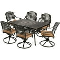 thumbnail image 1 of MEETWARM 7-Piece Outdoor Patio Dining Set, All-Weather Cast Aluminum Patio Conversation Set with 6 Cushioned Swivel Rocker Chairs for Backyard Garden Deck, 1 Rectangular Table, 2" Umbrella Hole, 1 of 7
