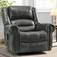 thumbnail image 1 of MEETWARM Grey Massage Swivel Rocker Recliner - Manual Glider with Heat, Vibration, Remote Control & USB Ports for Living Room(Grey), 1 of 7