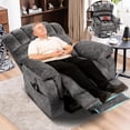 thumbnail image 1 of MEETWARM Large Dual Motor Power Lift Chair with Extended Footrest for Big Tall Elderly, Infinite Position Lay Flat Lift Electric Recliner, Heat Massage, Lumbar Pillow, USB & Type-C Ports, Plush Gray, 1 of 9