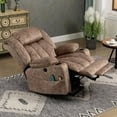 thumbnail image 1 of MEETWARM Large Power Lift Electric Recliner Chair with Extended Footrest for Big Tall Man, Overstuffed Wide Recliner with Heat and Massage, 2 Remote Controls/4 Side Pockets/USB Ports(Plush-Brown), 1 of 9