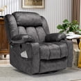 thumbnail image 1 of MEETWARM Massage Swivel Rocker Recliner with Heat and Vibration, Manual Glider Rocking Recliner Chair, 360°Swivel Lounge Reclining Chair with USB Ports/Cup Holder/Remote Control(Plush-Gray), 1 of 7
