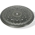 thumbnail image 1 of MEETWARM Outdoor 35.4" Lazy Susan Turntable for Table, All Weather Cast Aluminum Large Round Serving Plate Tabletop Rotating Tray with 2" Umbrella Hole, Silent & Smooth Spin, Dark Bronze, 1 of 8