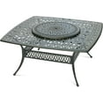 thumbnail image 1 of MEETWARM Outdoor 64" Square Patio Dining Table with Detachable Lazy Susan, All Weather Cast Aluminum Large Patio Furniture Table Set for 8 Seat with 35.4" Rotating Tray, Umbrella Hole, Dark Bronze, 1 of 9