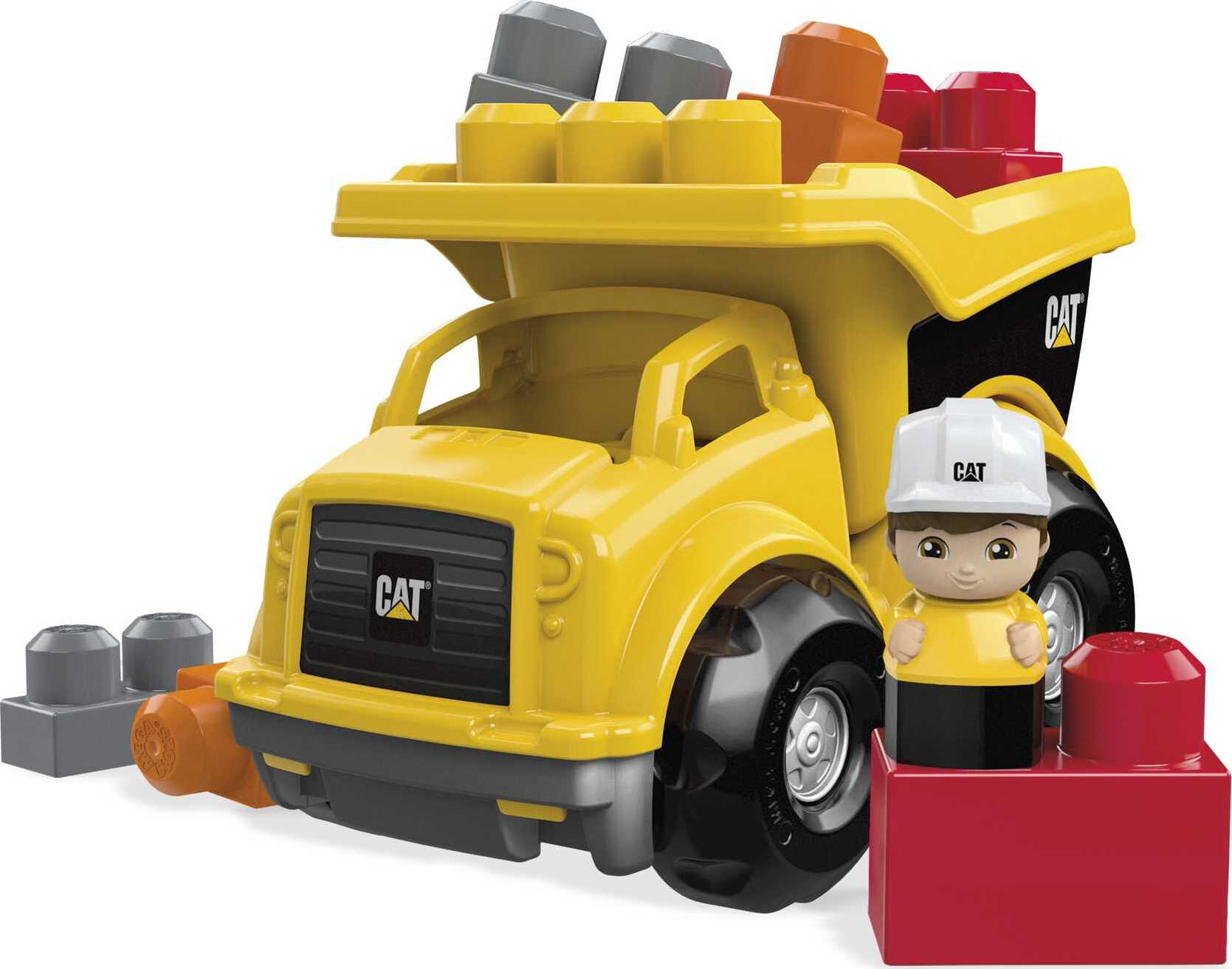 MEGA BLOKS Cat Building Toy Blocks Lil Dump Truck (7 Pieces) Fisher Price For Toddler - image 1 of 6