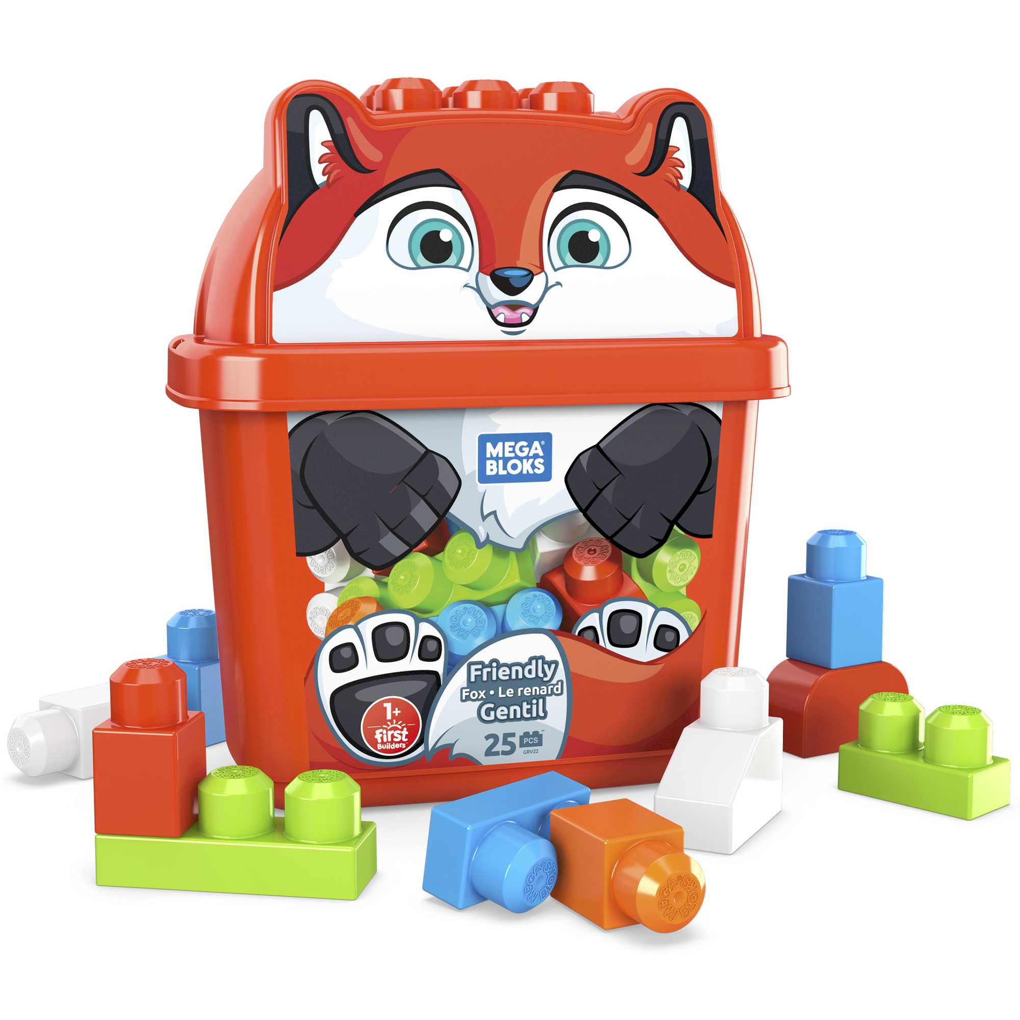 MEGA BLOKS First Builders Friendly Fox for Toddlers, 25 Pieces - image 1 of 7