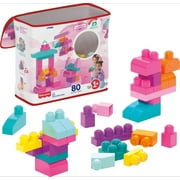 MEGA BLOKS First Builders Toddler Blocks Toys Set, Big Building Bag with 80 Pieces and Storage, Blue, Ages 1+ Years