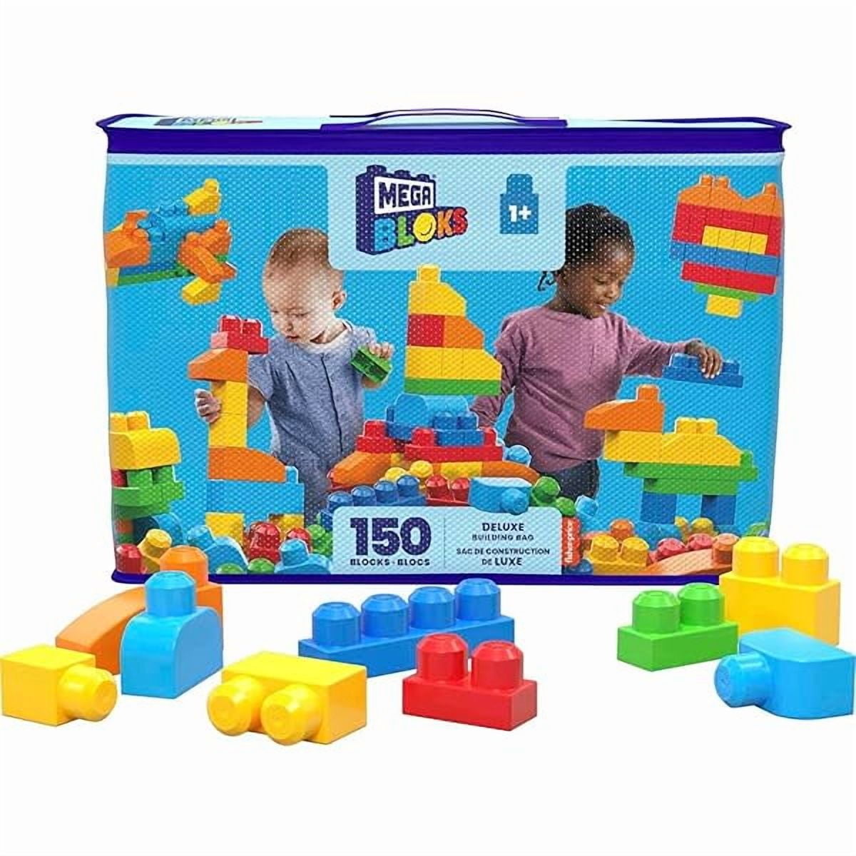 MEGA BLOKS First Builders Toddler Blocks Toys Set, Deluxe Building Bag ...