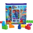 thumbnail image 1 of MEGA BLOKS Fisher-Price Toddler Block Toys, Big Building Bag with 80 Pieces and Storage Bag, 1 of 5