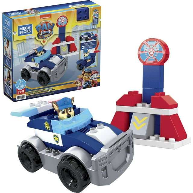 MEGA BLOKS PAW Patrol Toy Blocks Chase's City Police Cruiser with 1 Figure (31 Pieces)