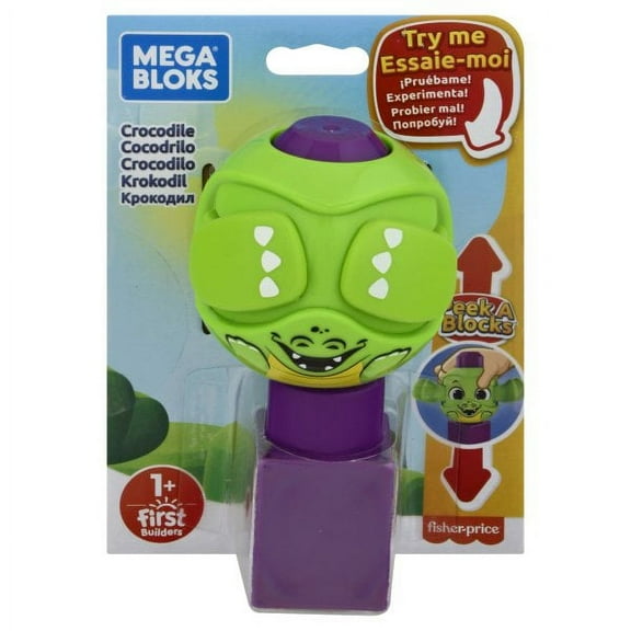 Mega Bloks Peek A Blocks Crocodile, Building Toys for Toddlers (2 pieces)