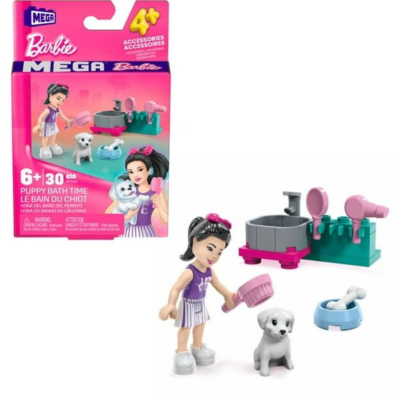 MEGA Barbie Puppy Bath Time for Ages 6+ Doll Playsets