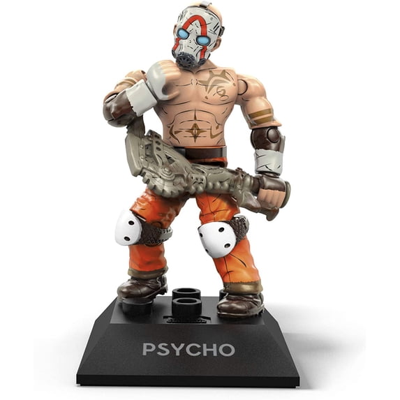 MEGA Black Series MCX Heroes Borderlands Psycho Micro Action Figure, Building Toys for Kids