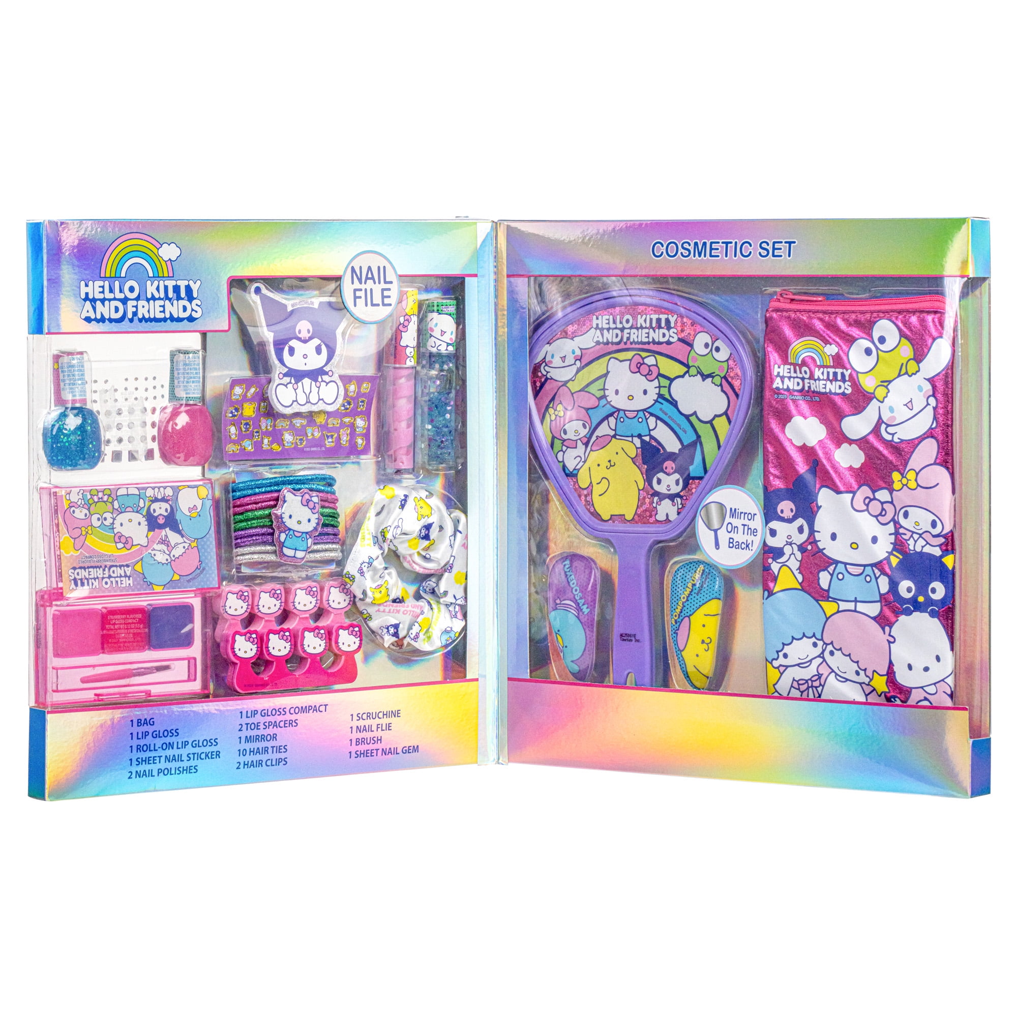 Hello Kitty and Friends Mega Cosmetic Set, Lip, Nail, and Hair Accessories, Kids Ages 3+