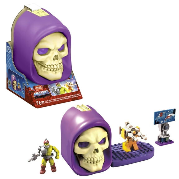 MEGA Masters of the Universe Trap Jaw Laser Cannon Skeletor Skull Building Set Toy (77 Pieces)