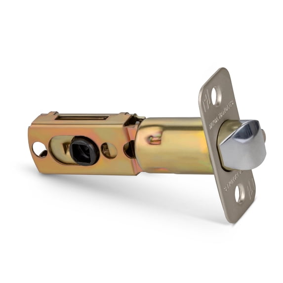 MEGA HANDLES 2-Way Adjustable Entry Round Door Latch, Universal for Half Moon Spindles, Replacement Entry Latch - Satin Nickel