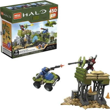 MEGA Halo Building Box Halo Infinite Construction Set with Spartan Gungnir character figure, Building Toys for Kids