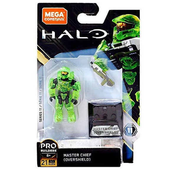 MEGA Halo Series 11: Master Chief Action Figure with Overshield Armor, Green
