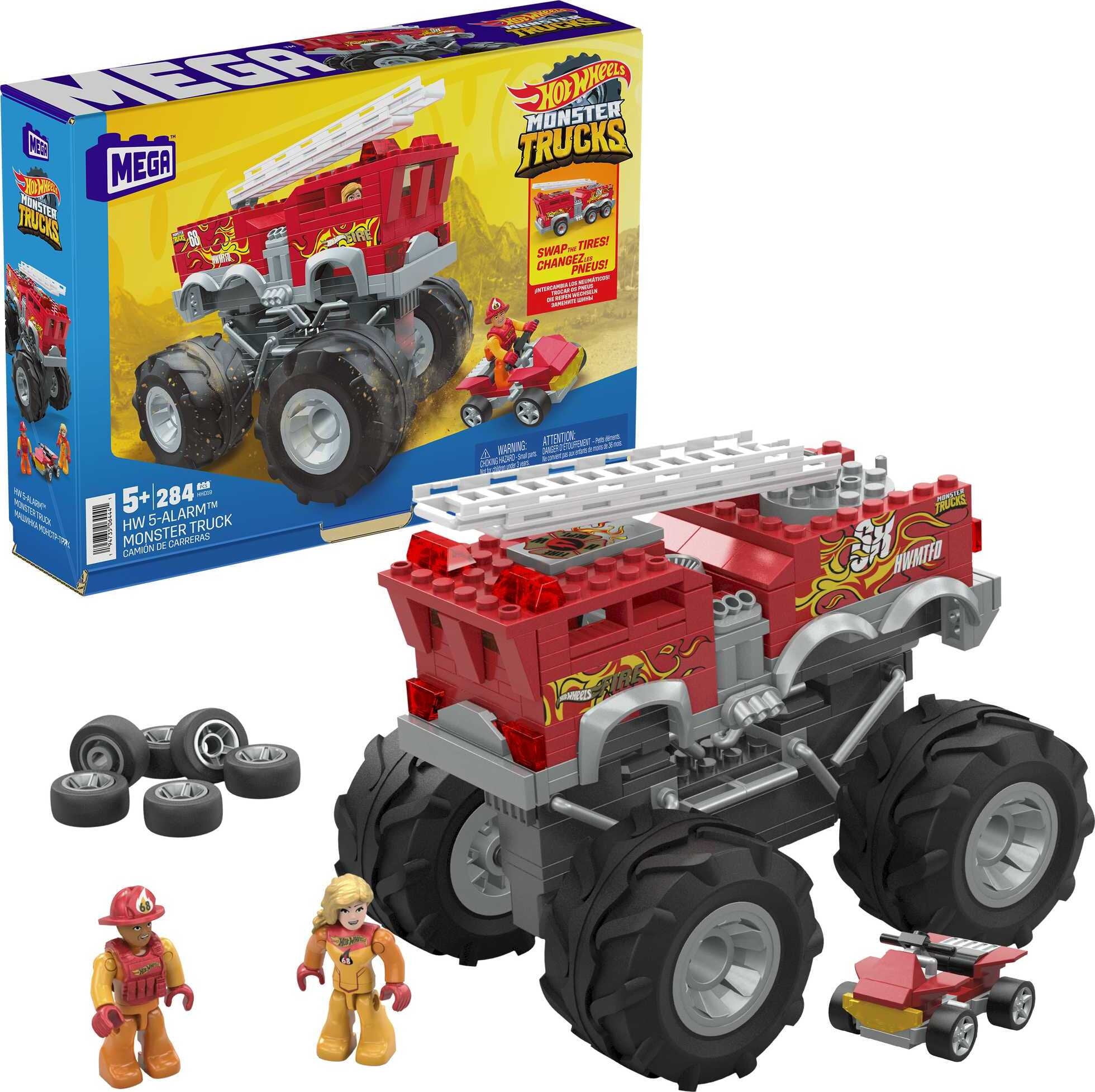 Saks Berettigelse dump MEGA Hot Wheels 5-Alarm Fire Truck Monster Truck Building Set with 1 Figure  (284 Pieces) - Walmart.com