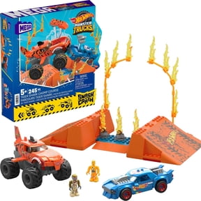 MEGA Hot Wheels Tiger Shark Chomp Course Monster Truck Building Toy with 2 Figures (245 Plastic Pieces)