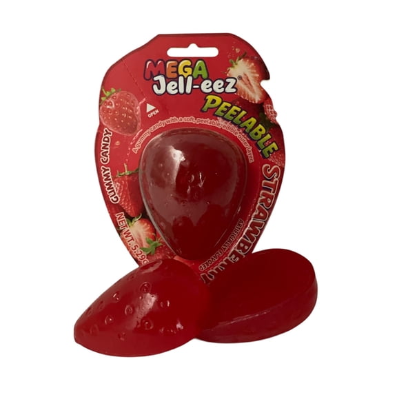 MEGA JELL-EEZ PEELABLE STRAWBERRY GUMMY CANDY- 5.29 oz