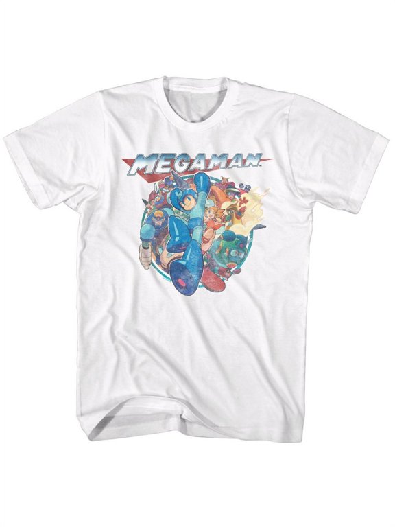 MEGA MAN-MEGAFRIENDS-WHITE ADULT S/S TSHIRT-4XLT