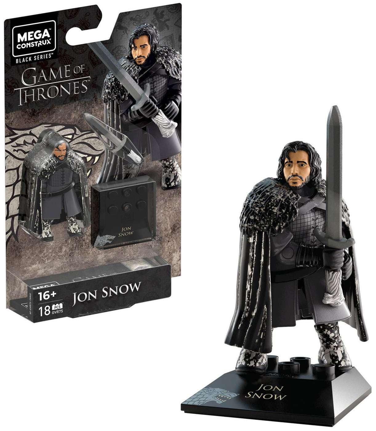 MEGA MCX Heroes HBO Game of Thrones Jon Snow Micro Action Figure, Building Toys for Kids