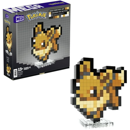 MEGA BLOKS Pokemon Eevee, Pixel Art, 323 Piece Building Toy Set
