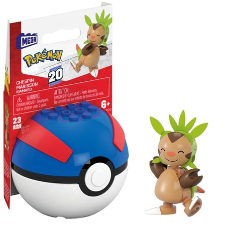 MEGA Pokémon Chespin Building Toy Kit, Poseable Action Figure (23 Pieces) for Kids