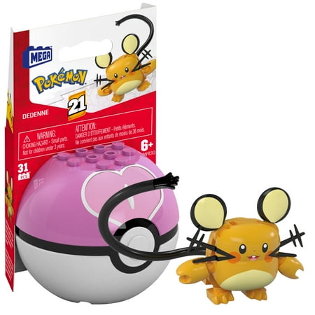 MEGA Pokémon Dedenne Building Toy Kit, Poseable Action Figure (31 Pieces) for Kids