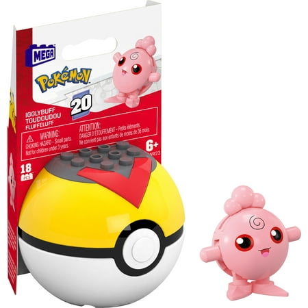 MEGA Pokémon Igglybuff Building Toy Kit, Poseable Action Figure (18 Pieces) for Kids