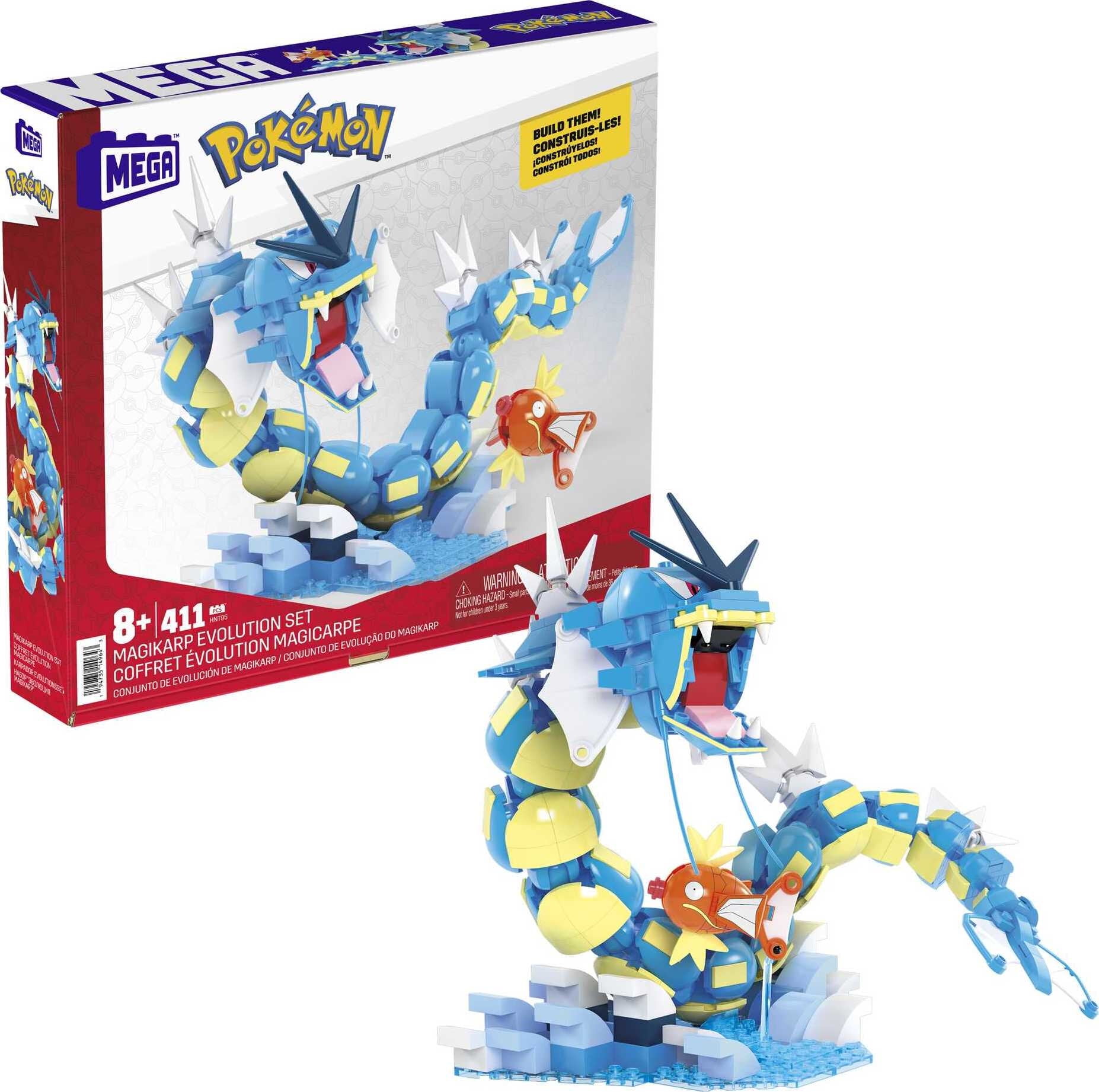 MEGA Pokémon Magikarp Building Toy Kit with 2 Action Figures (411 Pieces)  for Kids 