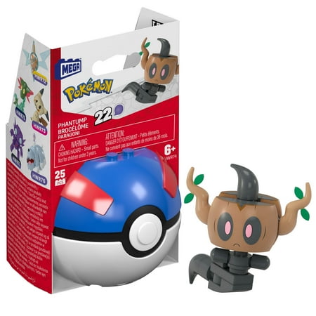 MEGA Pokémon Phantump Building Toy Kit, Poseable Action Figure (25 Pieces) for Kids