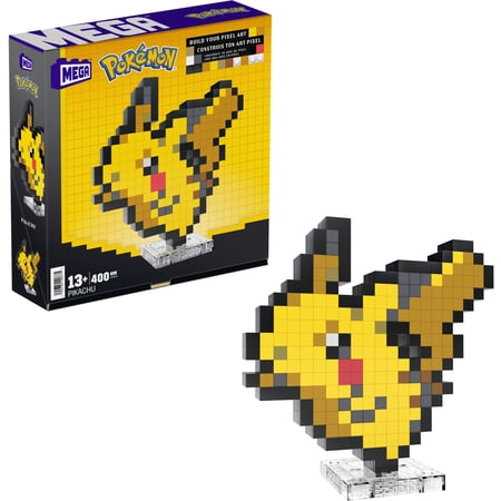 MEGA BLOKS Pokemon Pikachu, Pixel Art, 400 Piece Building Toy Set