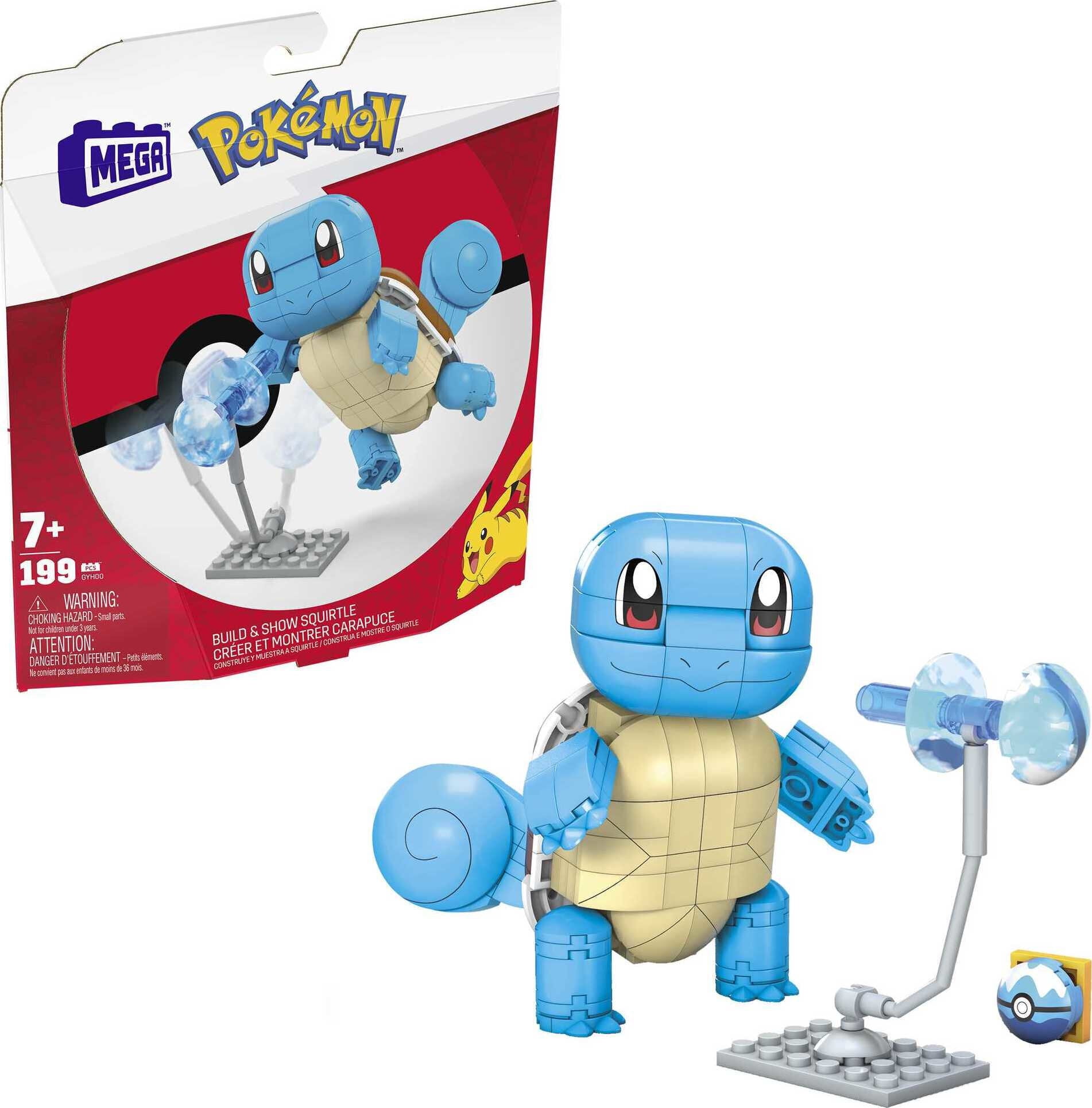 MEGA Pokemon Building Toy Kit Build & Show Squirtle (199 Pieces) for Kids 