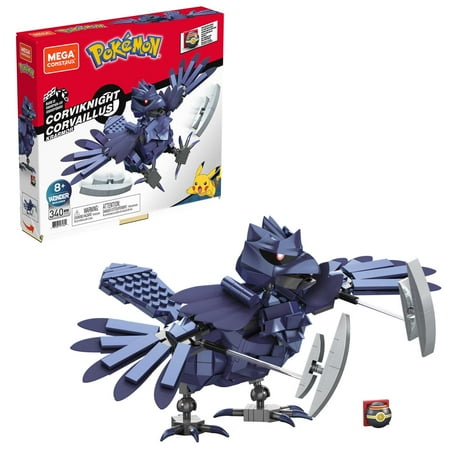 MEGA Pokemon Building Toy Kit Corviknight (340 Pieces) with 1 Action Figure for Kids
