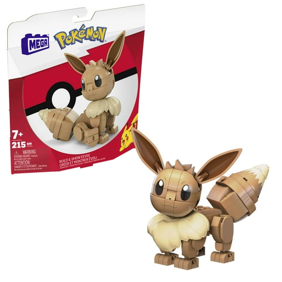 MEGA Pokemon Building Toy Kit Eevee with 1 Action Figure (215 Pieces) for Kids