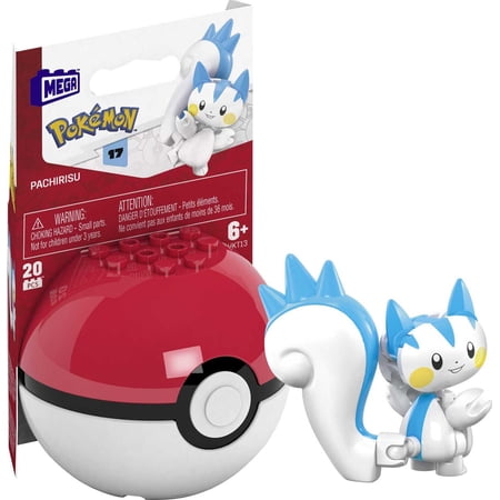 MEGA Pokemon Building Toy Kit Pachirisu (15 Pieces) with 1 Action Figure and Ball for Kids