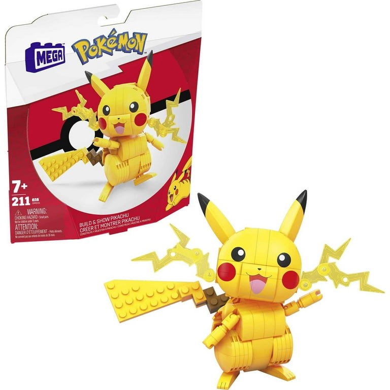 MEGA Pokemon Building Toy Kit Pikachu (205 Pieces) with 1 Action Figure for  Kids