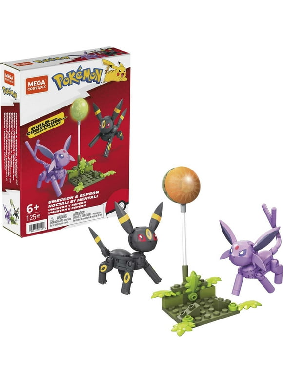 MEGA Pokemon Building Toy Kit Umbreon & Espeon with 2 Action Figures (122 Pieces) for Kids