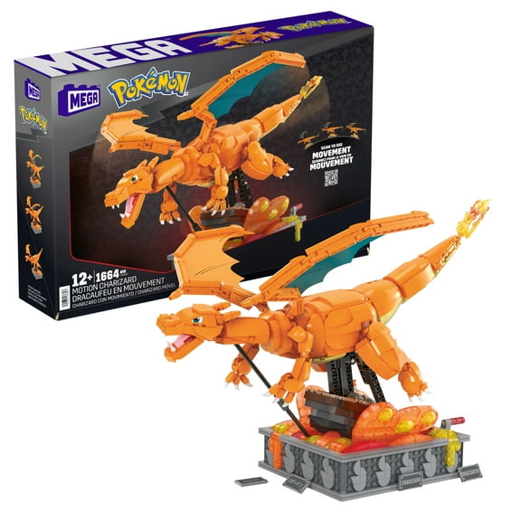 MEGA Pokemon Charizard Building Kit with Motion (1663 Pieces) for Collectors
